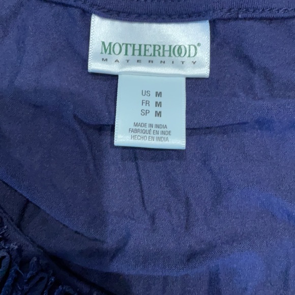 Navy blue sleeveless maternity dress - Picture 3 of 3